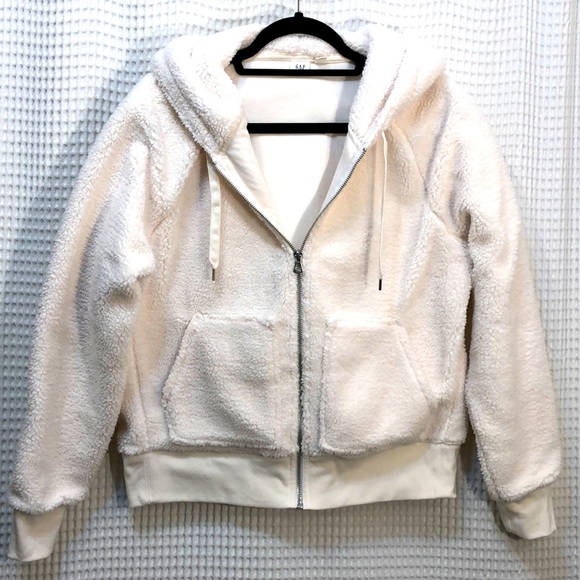 GAP Sherpa Zip Front Hoodie - Picture 2 of 5